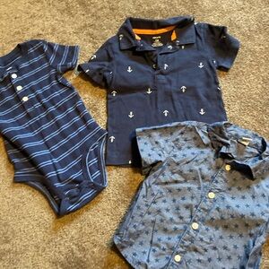 Carter’s and Old Navy Bundle Boys Blue Short Sleeve 18 Months Shirts
